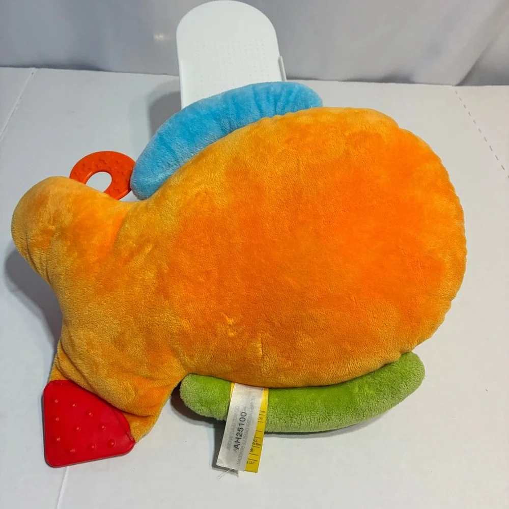 Melissa & Doug K's Kids Flip Fish Plush Sensory Baby Toy Orange Multi Color Exc